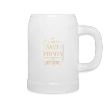 Life Has No Save Points - Beer Mug - white - Right