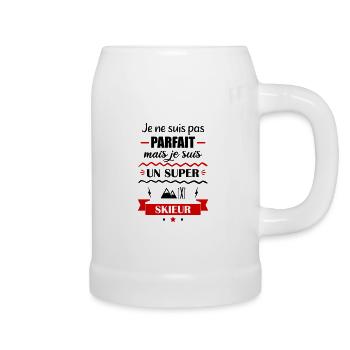 pas parfait mais skieur, cadeau ski - Chope en céramique - blanc - Droite