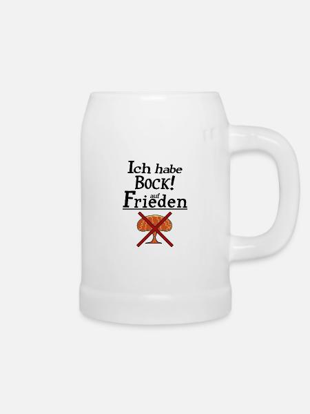 Ich habe Bock auf Frieden - Bierkrug - Weiß