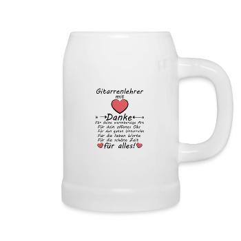 Abschiedsgeschenk Dankeschön Danke Gitarrenlehrer - Bierkrug - Weiß - Rechts