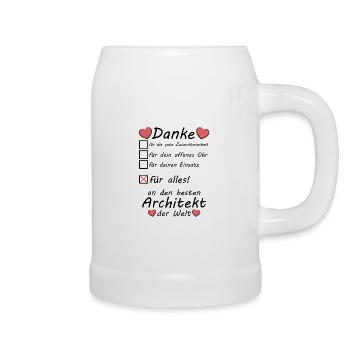 Danke an besten Architekt Abschiedsgeschenk - Bierkrug - Weiß - Rechts