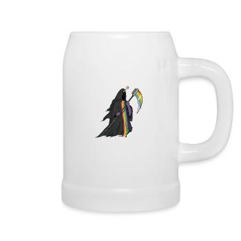 Unicorn Death Sensenmann funny gift of Christmas - Beer Mug - white - Right