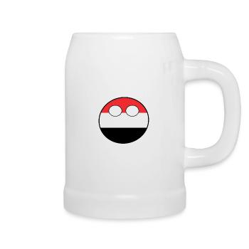 Countryball Land Heimat Jemen - Bierkrug - Weiß - Rechts