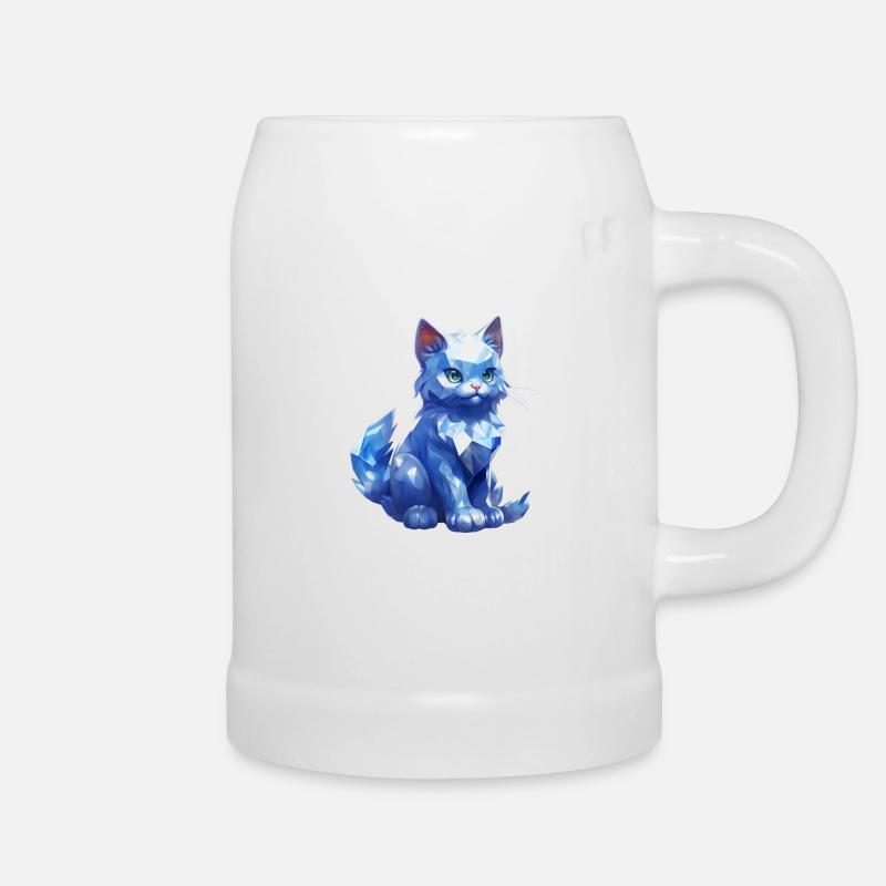 Geburtsstein-Katze September - Bierkrug - Weiß
