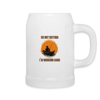 Passionate fisherman: Do not disturb, hard E - Beer Mug - white - Right