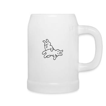 romeo and juliet death scene (Häschen / rabbits,1c - Beer Mug - white - Right