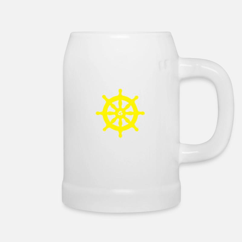 SHIP STEERING WHEEL - Chope en céramique - blanc