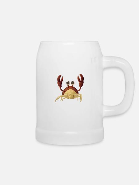 Crab red - Bierkrug - Weiß