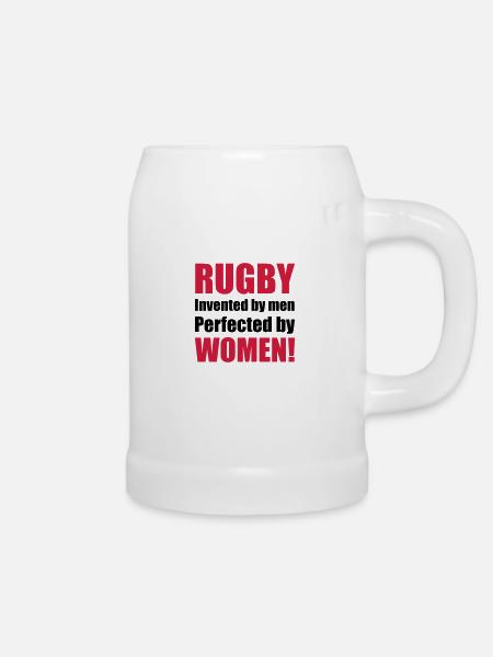 rugby - Bierkrug - Weiß