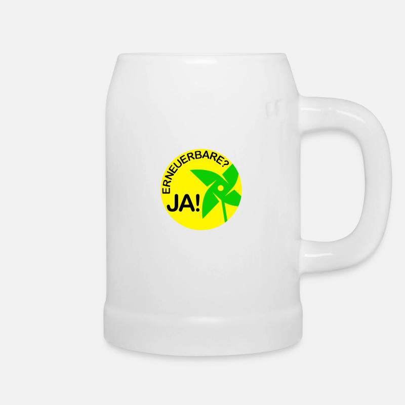 renewable? yes! (Round) - Beer Mug - white