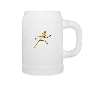 walking_stick_figure_2c - Bierkrug - Weiß - Rechts