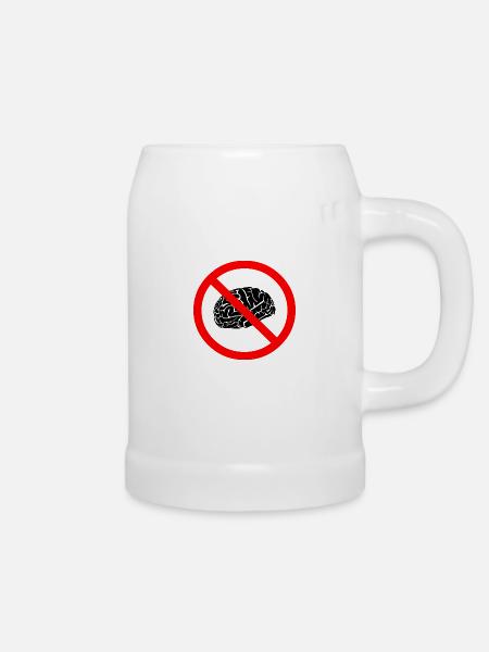Gehirt Verbotsschild - Bierkrug - Weiß