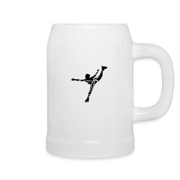 Ice Skating female eu - Beer Mug - white - Right