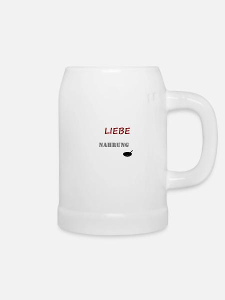 " Mit Liebe kochen ist Nahrung für die Seele " - Bierkrug - Weiß