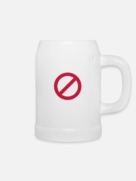 Verbotsschild - Bierkrug - Weiß