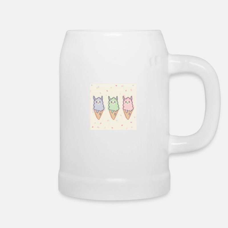 Alpaka Eiscreme - Bierkrug - Weiß