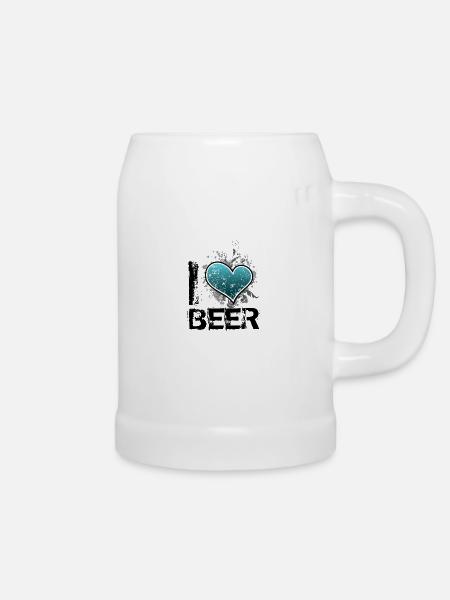 i love beer de - Bierkrug - Weiß