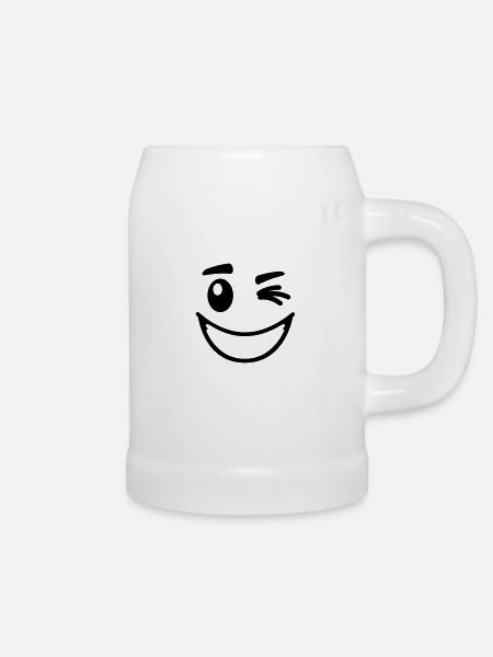 casual_smiley_1__f1 - Bierkrug - Weiß