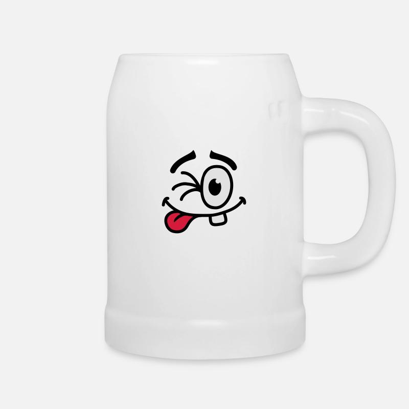 Cool Smiley Face - Beer Mug - white