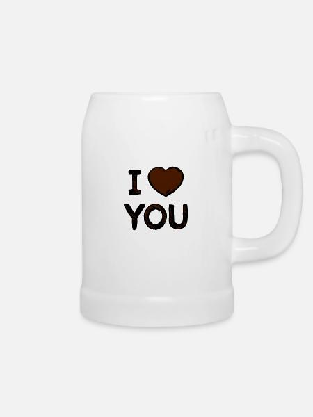 I love you - Bierkrug - Weiß