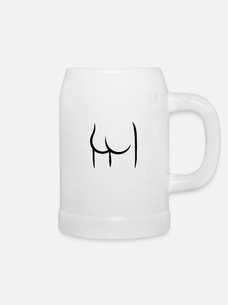 Hintern / butt (1c) - Bierkrug - Weiß