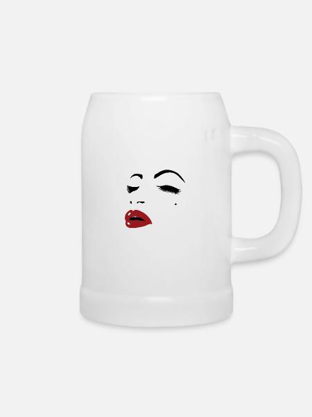 Gesicht Frau - Bierkrug - Weiß