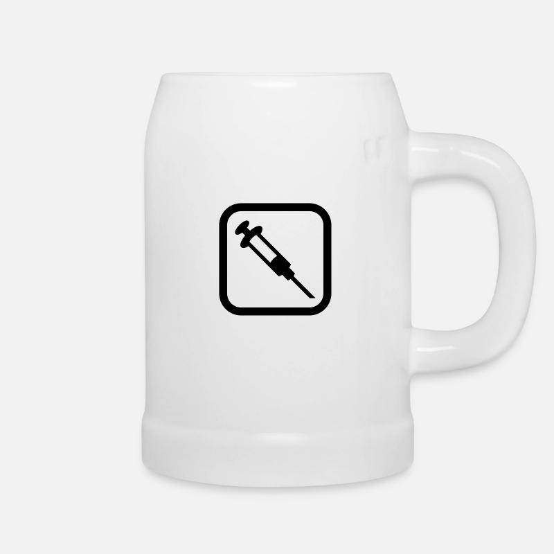 Logo de la seringue - Chope en céramique - blanc
