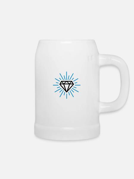 Diamant - Bierkrug - Weiß