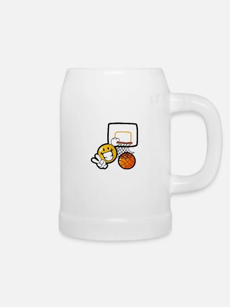 Smiley Basketball - Bierkrug - Weiß