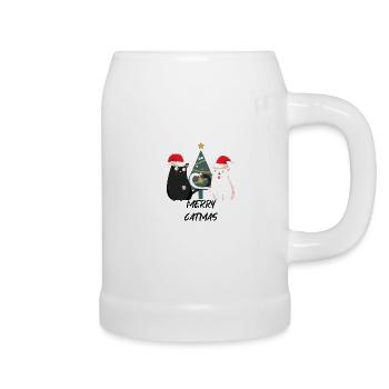 Weihnachten mit katzen - Bierkrug - Weiß - Rechts