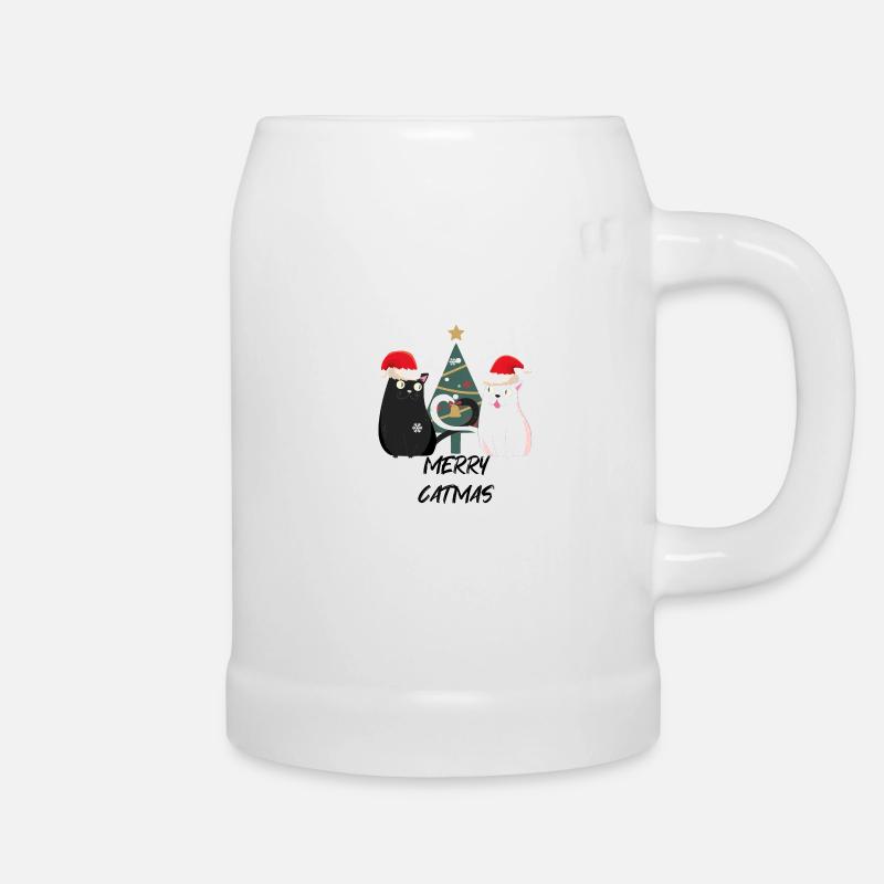 Weihnachten mit katzen - Bierkrug - Weiß