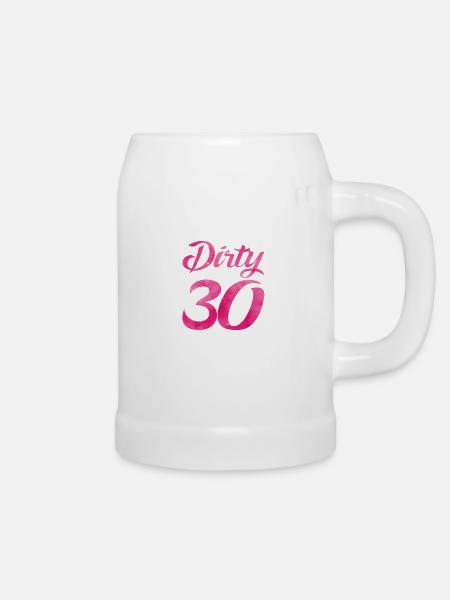 dirty 30 pink - Bierkrug - Weiß