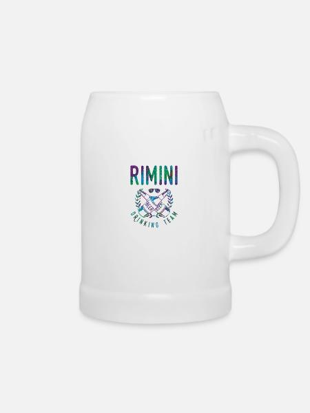 rimini drinking team - Bierkrug - Weiß
