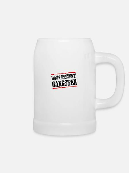 gangster 100 prozent - Bierkrug - Weiß