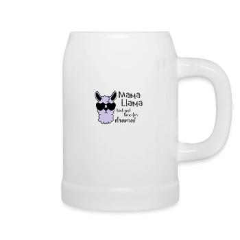 Mama llama ain't got time for drama - Beer Mug - white - Right