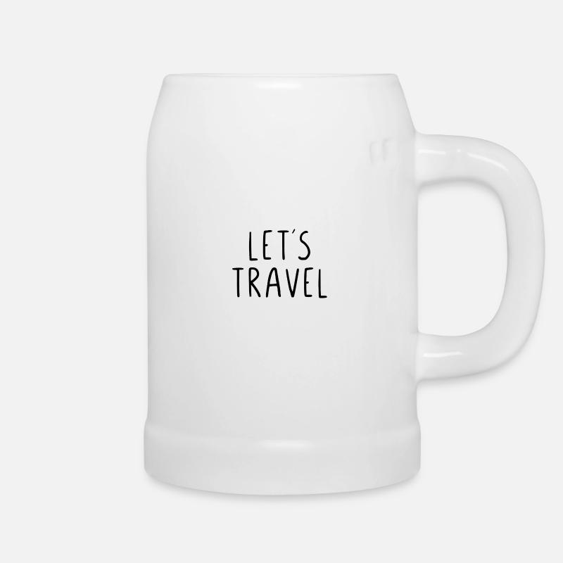Let´s Travel - Bierkrug - Weiß