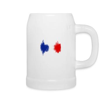 France blue white red - Beer Mug - white - Right