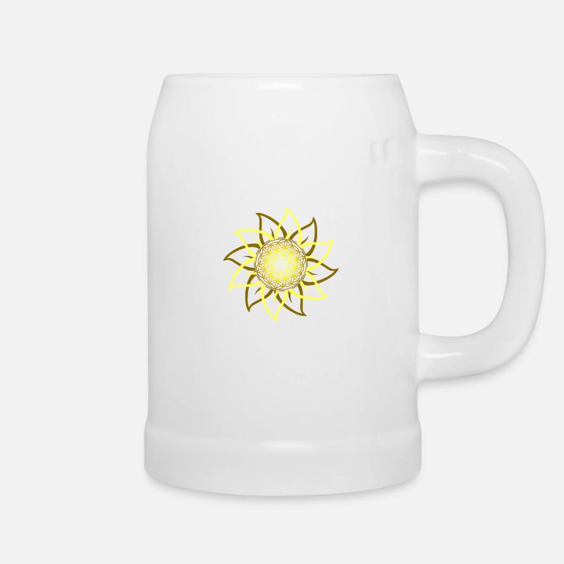 Blume des Lebens - Bierkrug - Weiß