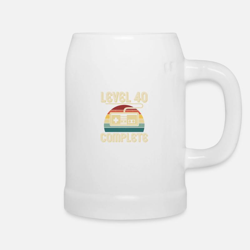 40th Birthday Level 40 Complete 40 Years Gift - Beer Mug - white