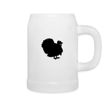 Silhouette Thanksgiving turkey - Beer Mug - white - Right