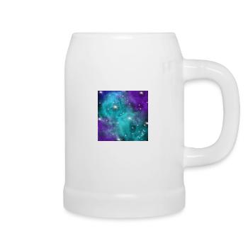 Blue Turquoise Purple Star Nebula Space Galaxy Uni - Bierkrug - Weiß - Rechts