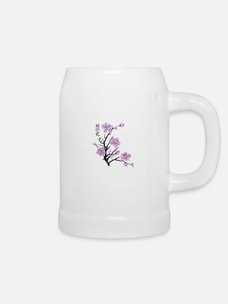 Kirschblüten - Bierkrug - Weiß