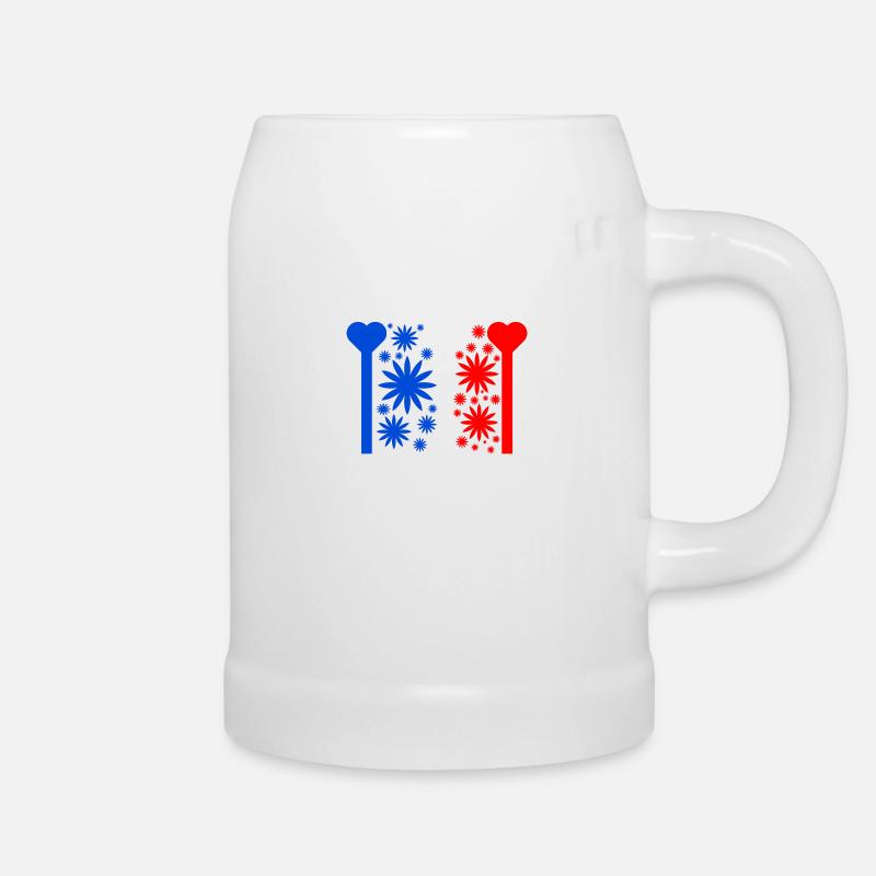 Drapeau Français bleu blanc rouge - Chope en céramique - blanc