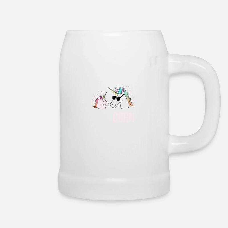 Papa Einhorn Vater Kind Tochter Lustig Geschenk - Bierkrug - Weiß