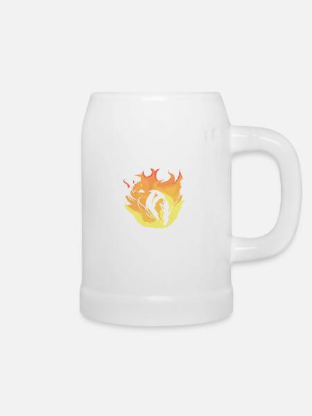 Feuer - Bierkrug - Weiß