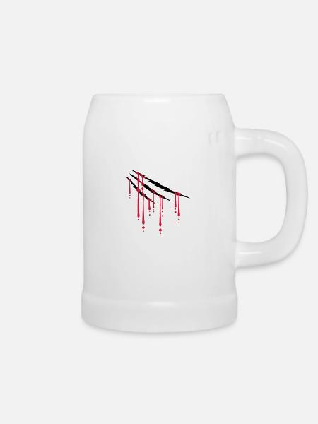 Tropfen Blut Kratzer - Bierkrug - Weiß