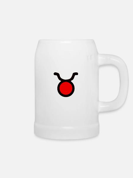 Astrologisches Symbol Taurus - Bierkrug - Weiß