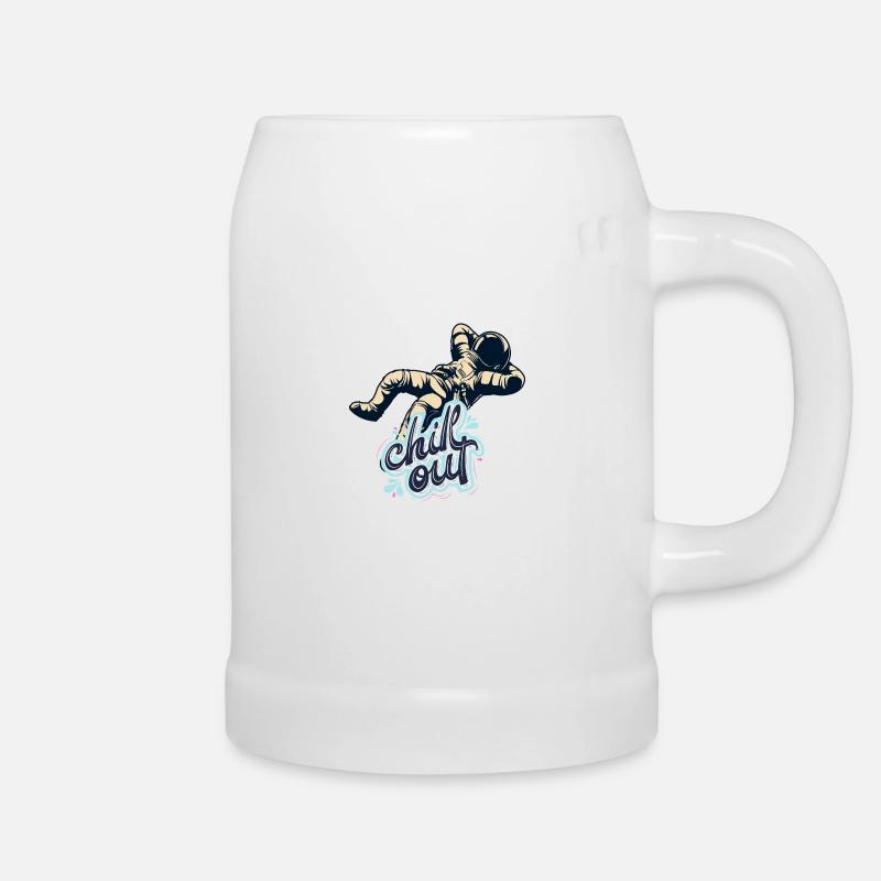 Chilling astronaut - Beer Mug - white
