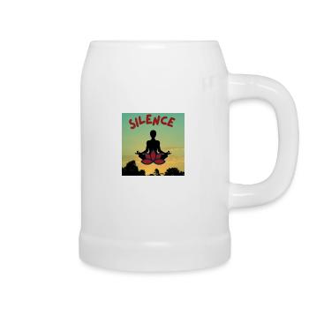 Stille Meditation - Bierkrug - Weiß - Rechts