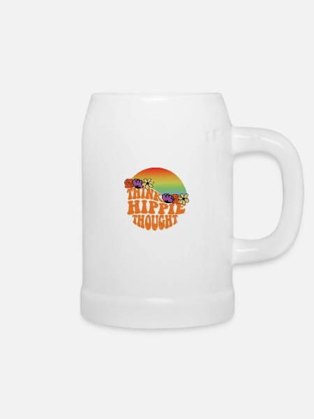 Hippie Regenbogen - Bierkrug - Weiß